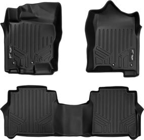 img 4 attached to 🚗 High-Quality SMARTLINER Floor Mats | Black Crew Cab 2017-2021 Titan / Titan XD (with Rear Under Seat Organizer)