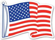 american flag waving mini magnet logo