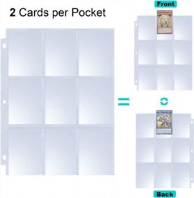 img 1 attached to 120 Pack MaxGear Тяжелые защитные чехлы для бейсбольных карт 9 карманных страниц Защитные листы для 3 папок с кольцами - карты с покемонами, спортивные карты, купоны, игровые карты и визитные карточки