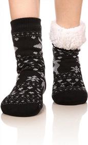 img 3 attached to Cozy Winter Women'S Slipper Socks: Fleece-Lined, Anti-Skid, And Perfect For Indoors - 3 Pairs, Ideal Christmas Gift