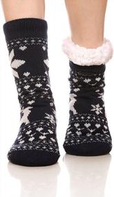 img 1 attached to Cozy Winter Women'S Slipper Socks: Fleece-Lined, Anti-Skid, And Perfect For Indoors - 3 Pairs, Ideal Christmas Gift