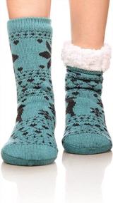 img 2 attached to Cozy Winter Women'S Slipper Socks: Fleece-Lined, Anti-Skid, And Perfect For Indoors - 3 Pairs, Ideal Christmas Gift