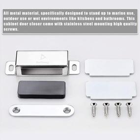 img 2 attached to DonYoung 8 Pack 40Lb Magnetic Cabinet Door Catch With Stainless Steel Screws, Easy Installation For Solid Surface Kitchen Bathroom Cupboard Wardrobe Closet Drawer Tightly Closed