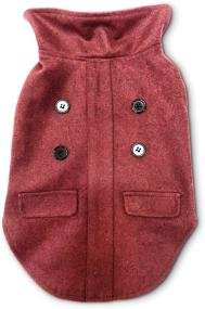 img 2 attached to 🐾 Cozy and Fashionable Pea Coat Outdoor Jacket Sweater for Pets - Soft, Warm, and Stylish Winter Pajamas for Dogs and Cats