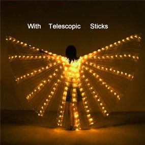 img 2 attached to Light Up Your Dance With IMucci LED Belly Dance Isis Wings - Perfect For Adults And Kids