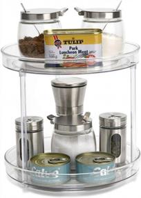 img 4 attached to Ambergron 2-Tier Lazy Susan: 9” Turntable Cabinet Organizer For Spice, Fridge, Kitchen & Bathroom Storage