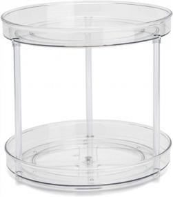 img 1 attached to Ambergron 2-Tier Lazy Susan: 9” Turntable Cabinet Organizer For Spice, Fridge, Kitchen & Bathroom Storage