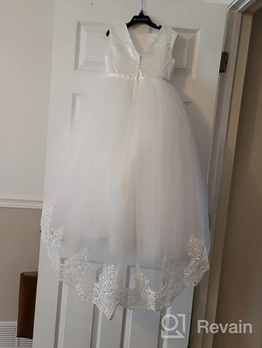 img 1 attached to ABAO SISTER Elegant Satin Lace Fancy Flower Girl Dress, Perfect for Pageant and Ball Gown Events (Size 2, Ivory) review by David Flores