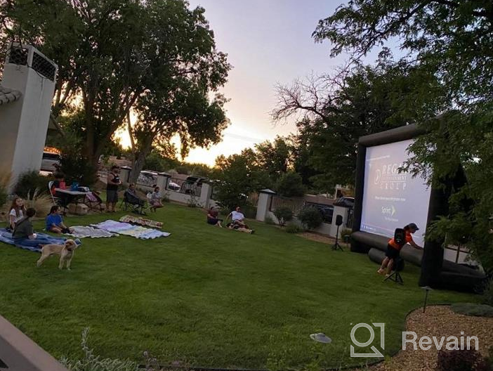 img 1 attached to 17-Ft Outdoor And Indoor Inflatable Movie Projector Screen With Blower - Front And Rear Projection Support - Blow Up Mega Movie Screen Ideal For Parties - Easy Setup - Sewinfla review by Sri Mims