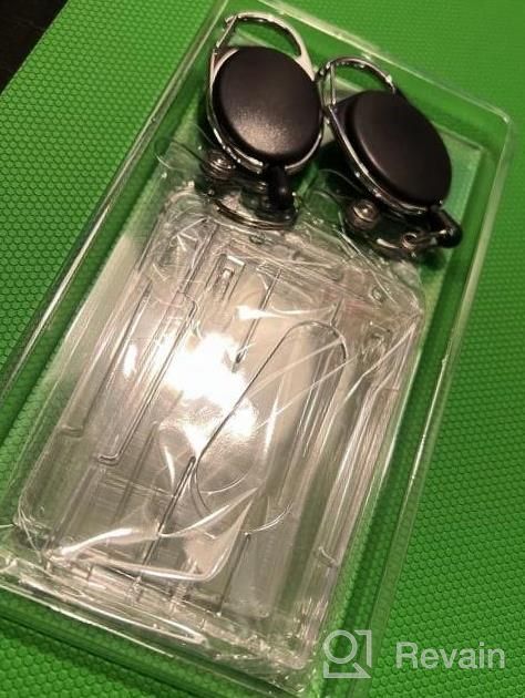 img 1 attached to 2-Pack Heavy-Duty Retractable Badge Reel Clips With Clear Hard Plastic ID Holders For Horizontal Name Cards And ID Badges By Teskyer review by Aries Gregg