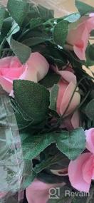 img 5 attached to Красивая розовая искусственная гирлянда из роз для украшения дома, офиса и сада - 4 шт. (30 футов) высококачественных висячих роз для свадеб, вечеринок и мероприятий