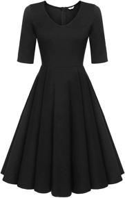 img 4 attached to ELESOL Womens Sleeve Pleated Cocktail Dresses – Stylish Women's Clothing