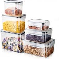 12-pack mdhand kitchen plastic food storage containers w/ airtight lids - reusable, leak proof & microwave safe! logo
