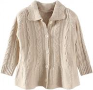 littlespring girls knit cardigan sweater: button down long sleeve 4-10 years logo