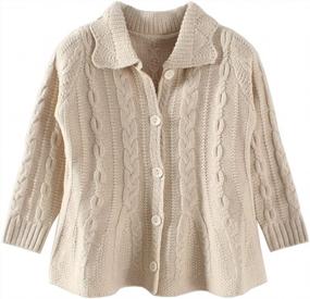 img 4 attached to LittleSpring Girls Knit Cardigan Sweater: Button Down Long Sleeve 4-10 Years