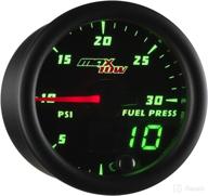 🔋 maxtow double vision 30 psi fuel pressure gauge kit - diesel truck performance monitoring - high accuracy analog & digital readouts - easy-to-install sensor - black face with green led dial illumination - 2-1/16" 52mm логотип