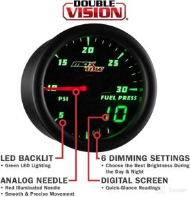 img 2 attached to 🔋 MaxTow Double Vision 30 PSI Fuel Pressure Gauge Kit - Diesel Truck Performance Monitoring - High Accuracy Analog & Digital Readouts - Easy-to-Install Sensor - Black Face with Green LED Dial Illumination - 2-1/16" 52mm