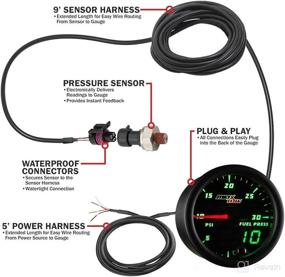 img 3 attached to 🔋 MaxTow Double Vision 30 PSI Fuel Pressure Gauge Kit - Diesel Truck Performance Monitoring - High Accuracy Analog & Digital Readouts - Easy-to-Install Sensor - Black Face with Green LED Dial Illumination - 2-1/16" 52mm