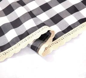 img 1 attached to Nobildonna 55Inch Gingham Checkered Tablecloth, Black & White Checker, Round Lace Polyester Tablecloth