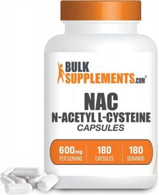 img 4 attached to Immune Boosting Antioxidant Supplement - 6-Month Supply Of NAC Capsules (N-Acetyl L-Cysteine) From BulkSupplements.Com - Gluten-Free And Filler-Free With 600Mg Per Serving (180 Capsules)