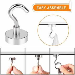 img 3 attached to 25Lbs Heavy Duty Neodymium Magnetic Hooks, 15Pcs Cruise Essentials Hanging Magnets For Refrigerator, Kitchen, Home & Workplace By MIKEDE