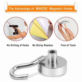 img 2 attached to 25Lbs Heavy Duty Neodymium Magnetic Hooks, 15Pcs Cruise Essentials Hanging Magnets For Refrigerator, Kitchen, Home & Workplace By MIKEDE