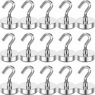 25lbs heavy duty neodymium magnetic hooks, 15pcs cruise essentials hanging magnets for refrigerator, kitchen, home & workplace by mikede logo