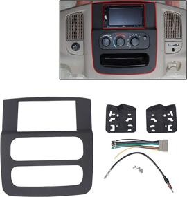 img 4 attached to 🔌 ECOTRIC Double Din Stereo Dash Kit with Wiring Harness, Antenna Adapter for 2002-2005 Dodge RAM 1500 2500 3500 in Black