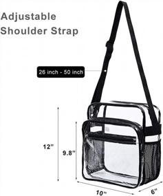 img 3 attached to Clear Bag Stadium Approved, Clear Crossbody Messenger Shoulder Bag With Adjustable Strap For Concerts, Sports Events