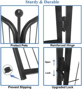 img 1 attached to 🐶 Прочная складная переносная вольер для животных из 8 секций: с блокируемой дверью, высотой 24 дюйма - идеальный вольер на открытом воздухе для собак.