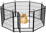 🐶 heavy duty foldable 8 panel pet enclosure: lockable door, 24" height - ideal outdoor playpen for dogs logo