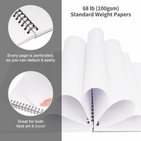 img 1 attached to Sketch Book 100 Sheets (68 Lb/100Gsm) - Durable Acid-Free Drawing Paper Spiral Bound Artist Sketch Pad For Kids, Beginners, Artists, And Professionals - Bright White FIXSMITH 5.5"X8.5