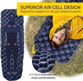 img 1 attached to WELLAX Ultralight Air Sleeping Pad: The Ultimate Inflatable Mattress For Backpacking, Traveling & Camping!