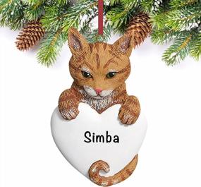 img 3 attached to Deck The Halls With Charming Cat Christmas Tree Ornaments - Personalized Orange Tabby Gifts For The Holidays!