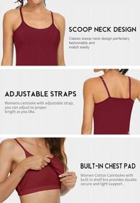 img 2 attached to Women'S Cotton Camisole Shelf Bra Cami Tank Tops 3-Pack With Adjustable Spaghetti Straps