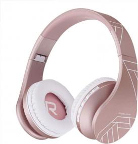 img 1 attached to Wireless Over Ear Bluetooth Headphones In Rose Gold With Hi-Fi Stereo, Soft Memory Foam Earmuffs, Built-In Mic & Wired Mode - Compatible With IPhone, Android, PC, And Laptops - PowerLocus Headphones