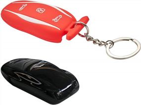 img 3 attached to Set Of 2 LFOTPP Silicone Key Covers (Black And Red) For Tesla Model S Remote Keys – Enhanced SEO