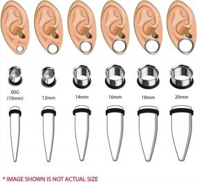 img 3 attached to Get Ready To Stretch: BodyJ4You 24PC Big Gauges Kit For Ear Lobe Stretching In Vibrant Acrylic And Surgical Steel