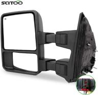 🚗 scitoo ford towing mirror driver side rear view mirror - fit 08-16 ford f250 f350 f450 f550 super duty - power control, heated, manual telescoping, folding, turn signal logo