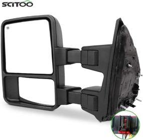 img 4 attached to 🚗 SCITOO Ford Towing Mirror Driver Side Rear View Mirror - Fit 08-16 Ford F250 F350 F450 F550 Super Duty - Power Control, Heated, Manual Telescoping, Folding, Turn Signal