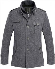 img 2 attached to Stay Fashionable And Cozy This Winter With Chouyatou'S Men'S Wool Blend Military Peacoat