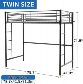 img 3 attached to 71 Inch Metal Loft Bed Twin Size W/ Safety Stairs & Full-Length - ECOTOUGE | Space-Saving, Noise Free Design For Juniors & Adults
