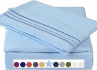 tekamon premium 3 piece bed sheet set 1800tc bedding 100% microfiber polyester - super soft, warm, breathable, cooling, wrinkle free - 10-16" extra deep pockets, twin, lake blue логотип