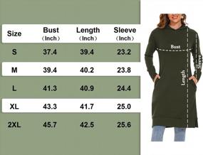 img 3 attached to Women'S Long Sleeve Cotton Light Fleece Hoodie Dress With 2 Side Pockets