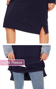 img 2 attached to Women'S Long Sleeve Cotton Light Fleece Hoodie Dress With 2 Side Pockets