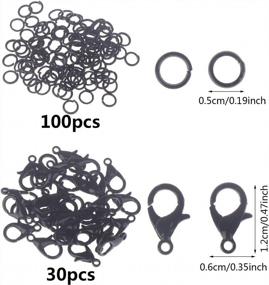 img 2 attached to 📿 Versatile Jewelry Chains Set: 39 Feet of Stainless Steel Chains, 100+ Jump Rings and 30+ Lobster Clasps for Jewelry Making (Black)