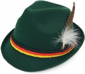 img 2 attached to 🎩 Stylish Melesh Dark Green German Alpine Oktoberfest Bavarian Costume Hat with Feather - A Classic Bavarian Accessory