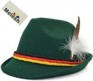 🎩 stylish melesh dark green german alpine oktoberfest bavarian costume hat with feather - a classic bavarian accessory logo