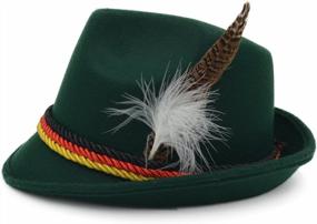 img 1 attached to 🎩 Stylish Melesh Dark Green German Alpine Oktoberfest Bavarian Costume Hat with Feather - A Classic Bavarian Accessory