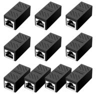 enhance your network connection with dingsun rj45 coupler - compatible with cat5, cat5e, cat6, and cat7 ethernet cables (black 10 pcs) логотип